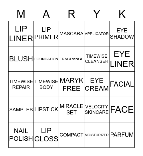MARYK Bingo Card