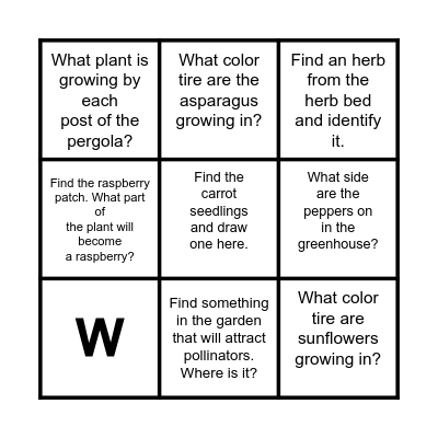 Get to Know the Garden Bingo Card