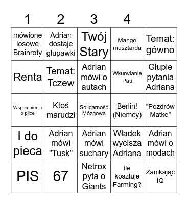 Bingo GreenLive Bingo Card