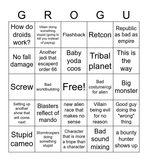 Star wars theory suicide watch Bingo Card
