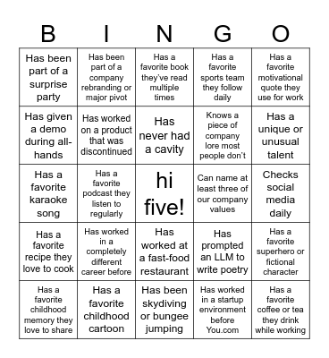 You.com Bingo Card
