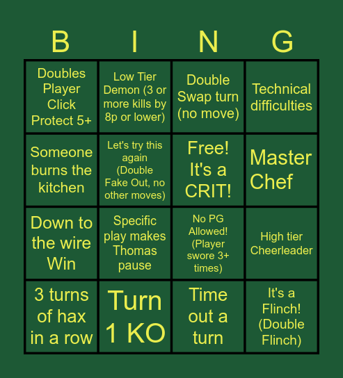 WPF Delta Bingo! Bingo Card
