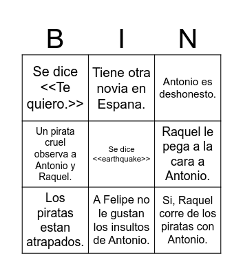Piratas 10: Secretos revelados Bingo Card