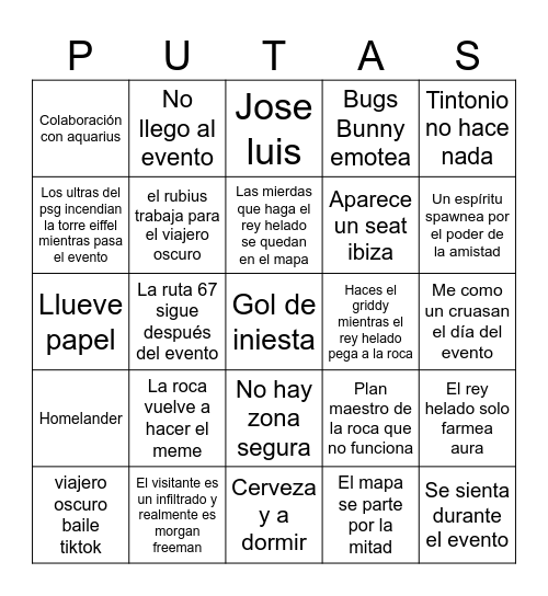 EVENTO FINAL Bingo Card