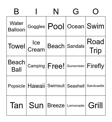 SUMMER BINGO Card