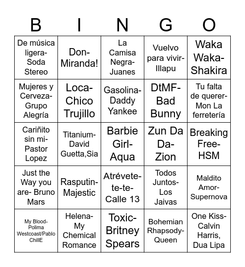 Cumple Almendra Bingo Card