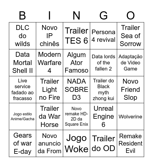 BIngo semana E3 Bingo Card