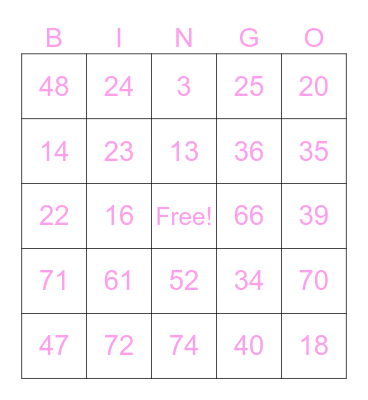 Sakura Pets Bingo Card