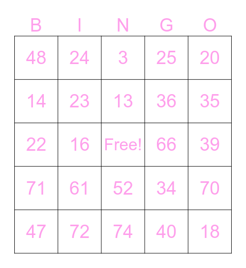 Sakura Pets Bingo Card