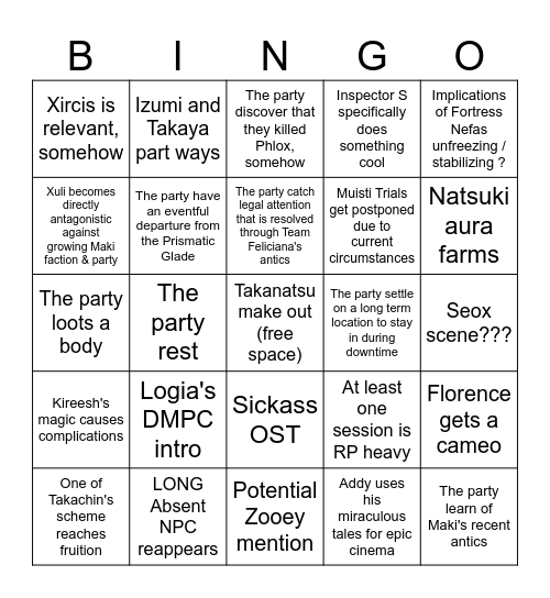 Facilitator Ending Plans Bingo Card