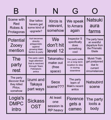 Facilitator Ending Plans Bingo Card
