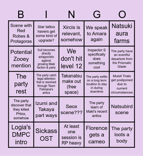 Facilitator Ending Plans Bingo Card