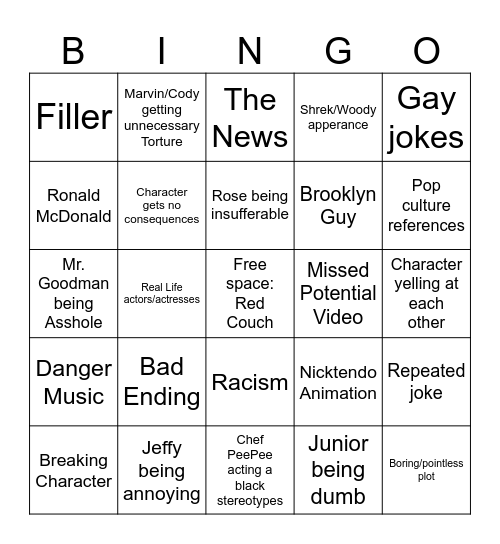 SML Bingo (2026) Bingo Card