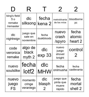 Summer Game Fest 2026 Bingo Card