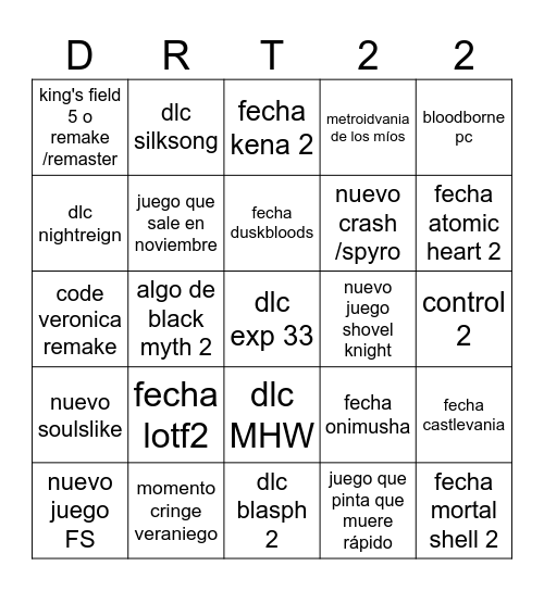 Summer Game Fest 2026 Bingo Card
