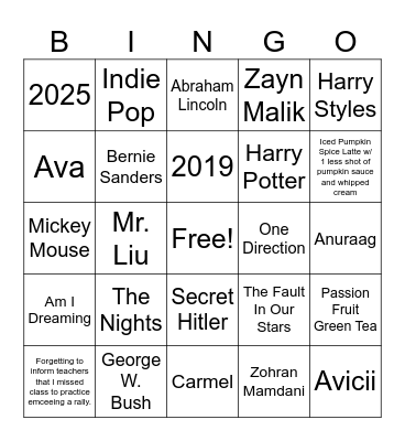 Vivi Bingo Card