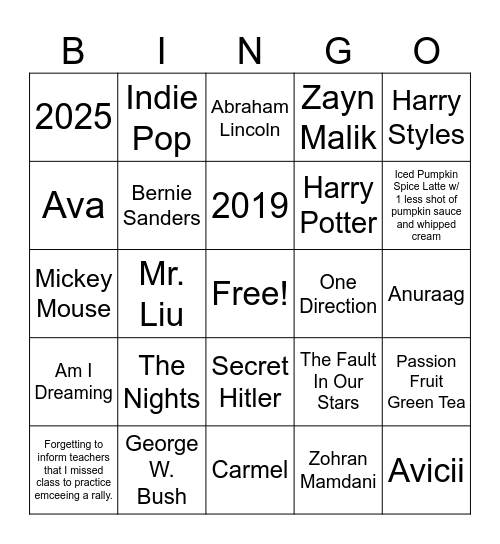 Vivi Bingo Card
