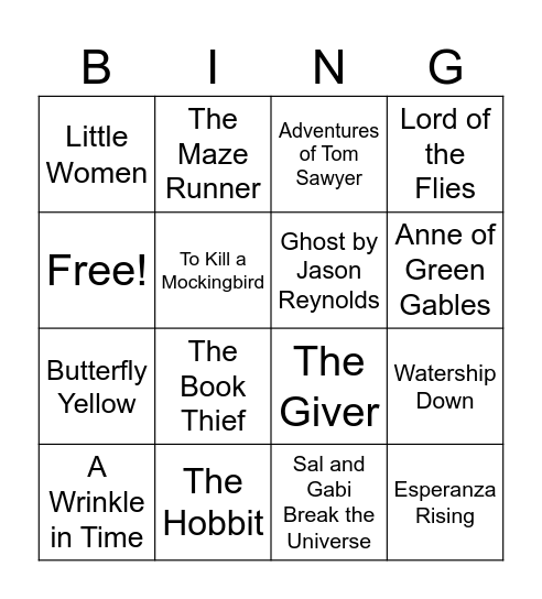 Summer Reading Bing(o) Bingo Card