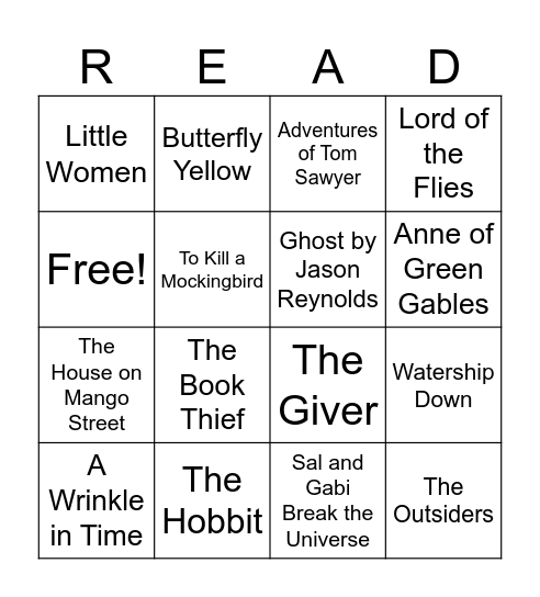 Summer Reading Bingo Card