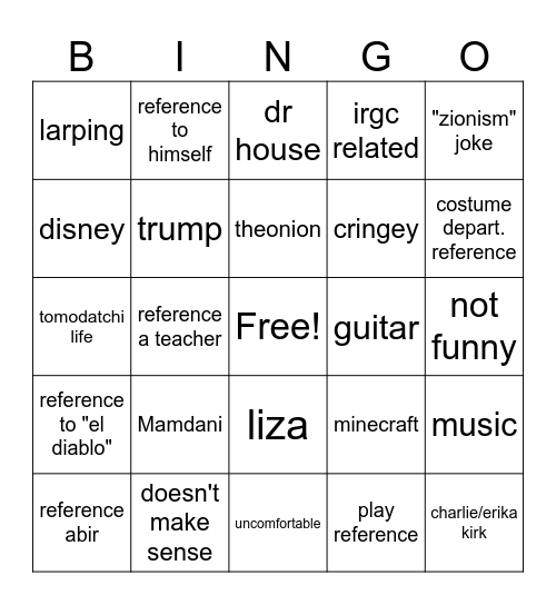 Messages sent Bingo Card