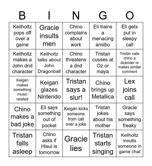 Soul garden bingo Card