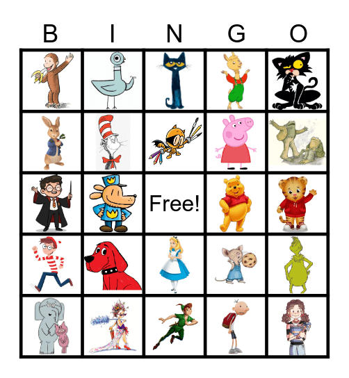 BOOK CHARACTER BINGO Card