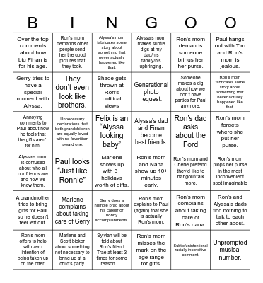 Sackville-Baggins Bingo Card