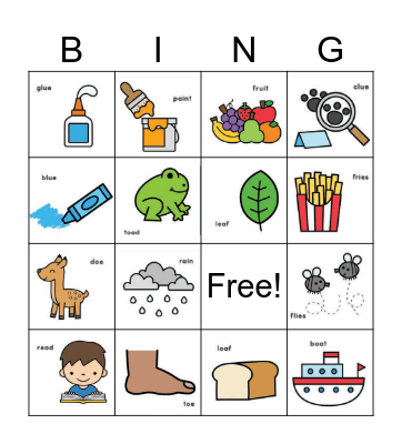 Vowel Team BINGO Card