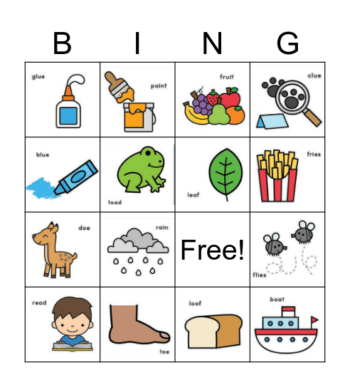 Vowel Team BINGO Card