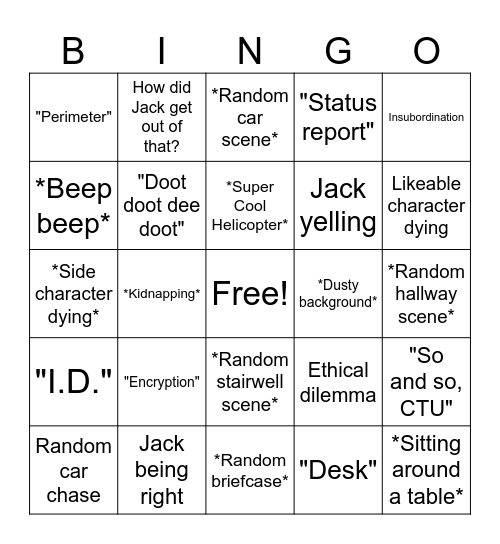 New 24 Bingo Card