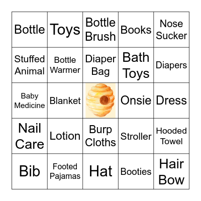 Baby Shower Bingo Card