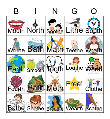 Final /th/ Bingo Card