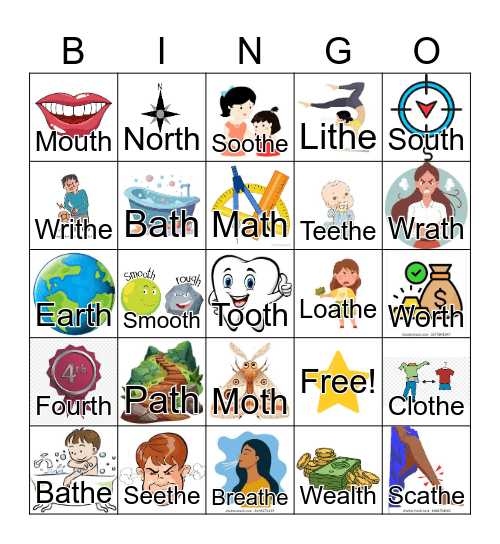 Final /th/ Bingo Card