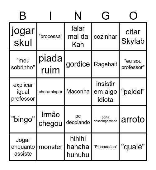 Bingo Edu Bingo Card