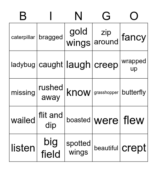 Creep Low, Fly High Bingo Card
