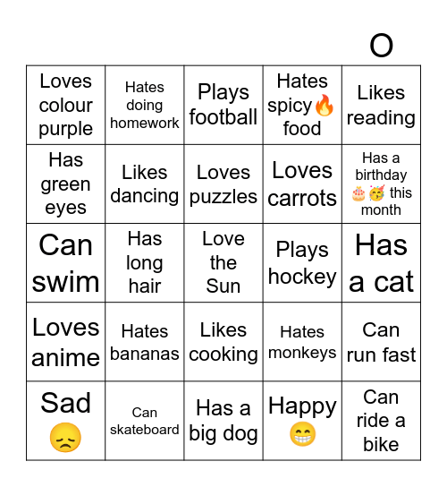 Find someone who... Bingo Card