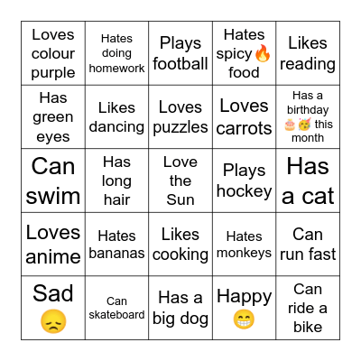 Find someone who... Bingo Card