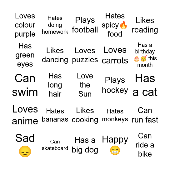 Find someone who... Bingo Card