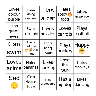 Find someone who... Bingo Card