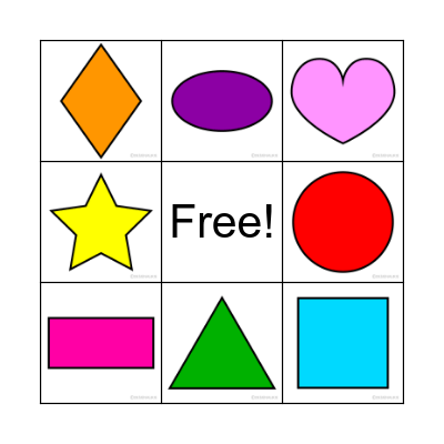 2D Shapes Bingo Card