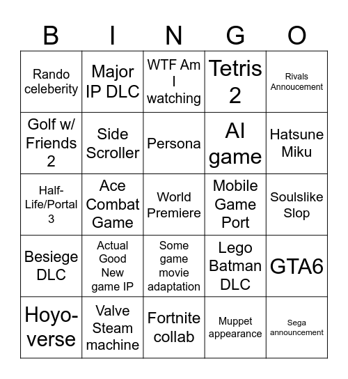 Tell me lies Geoff Bingo Card