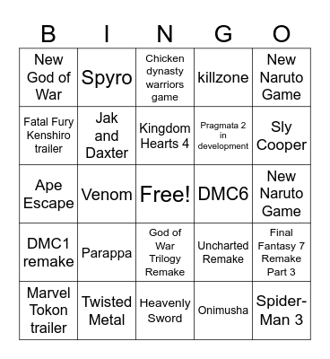Playstation State of Play - June 2026 Bingo Card