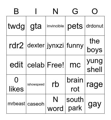 h Bingo Card