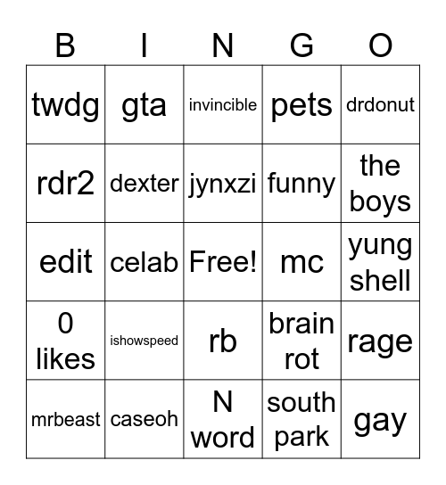 h Bingo Card