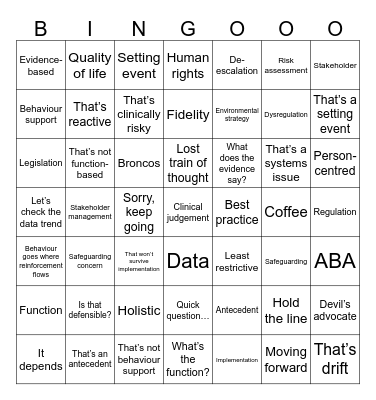 Team Day Bingo Card