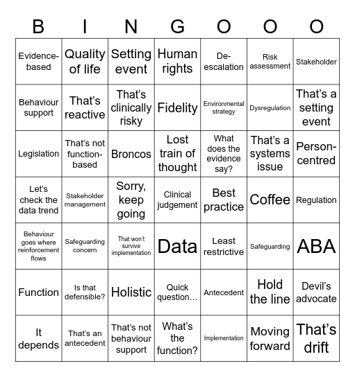 Team Day Bingo Card