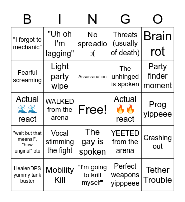 Oomfie time! c: Bingo Card