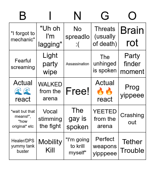 Oomfie time! c: Bingo Card