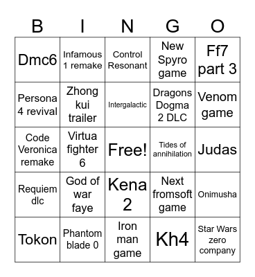 State of play Bingo Card