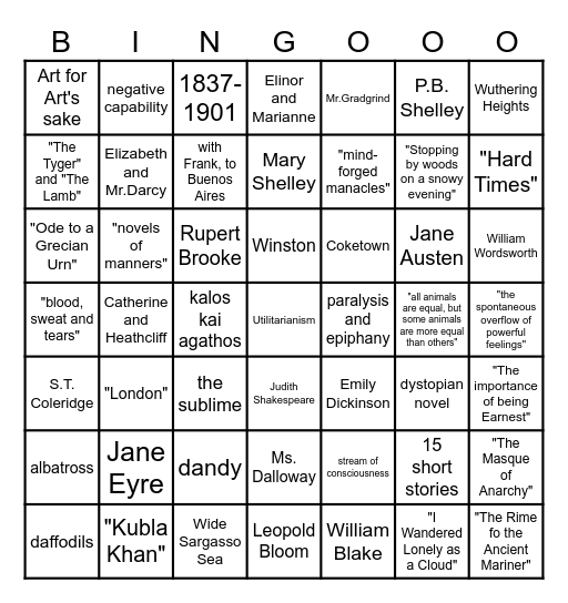MATURITA' REVISION BINGO 5CL Bingo Card